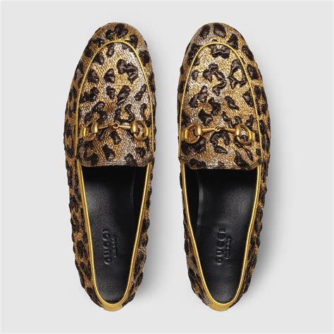 gucci jordaan leopard|Women's Gucci Jordaan loafer in black leather .